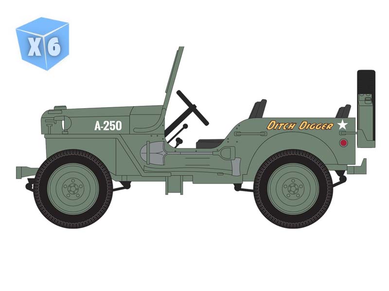 PRE-ORDER - 6 PACK 1942 Willy’s MB (Anniversary Collection Series 18 – America 250 Edition) Diecast 1:64 Scale Model - Greenlight 28180C