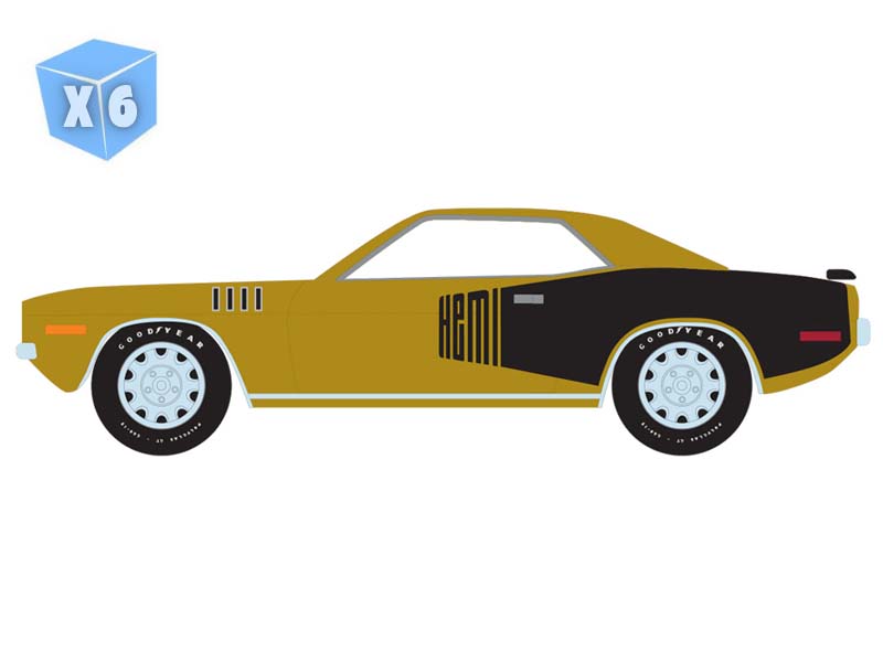 PRE-ORDER - 6 PACK 1971 Plymouth Hemi ‘Cuda (Anniversary Collection Series 18 – America 250 Edition) Diecast 1:64 Scale Model - Greenlight 28180D