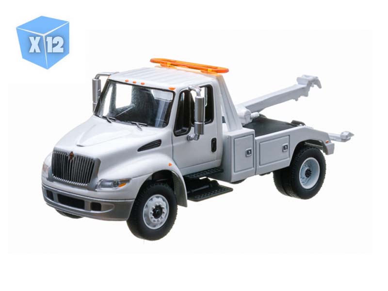 PRE-ORDER - 12 PACK 2013 International Durastar 4400 Tow Truck - White Diecast 1:64 Scale Model - Greenlight 29774