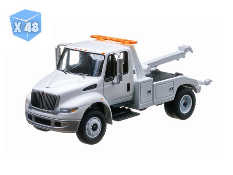 PRE-ORDER - 48 PACK 2013 International Durastar 4400 Tow Truck - White Diecast 1:64 Scale Model - Greenlight 29774