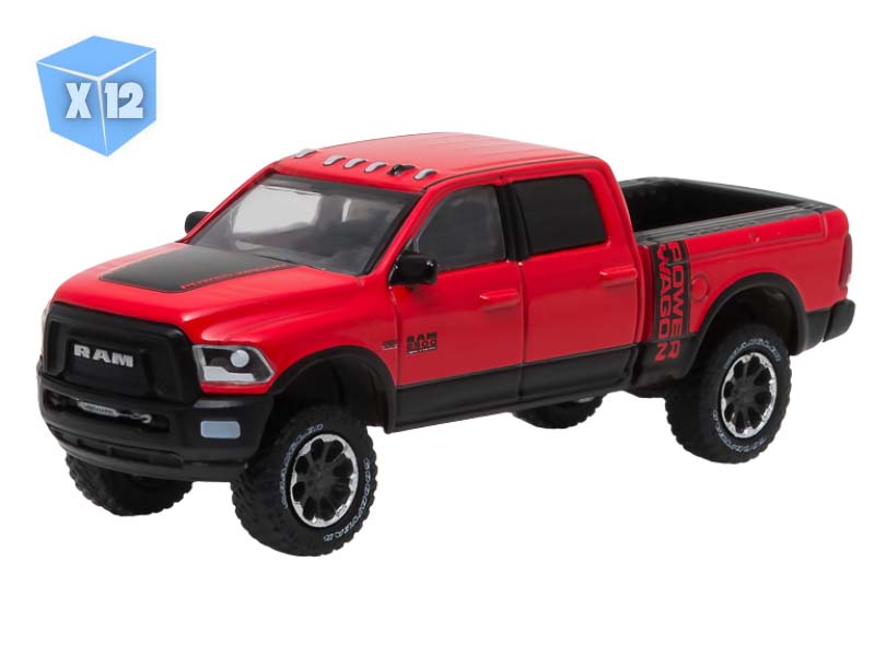PRE-ORDER - 12 PACK 2017 Ram 2500 Power Wagon - Flame Red w/ Black Diecast 1:64 Scale Model - Greenlight 29873