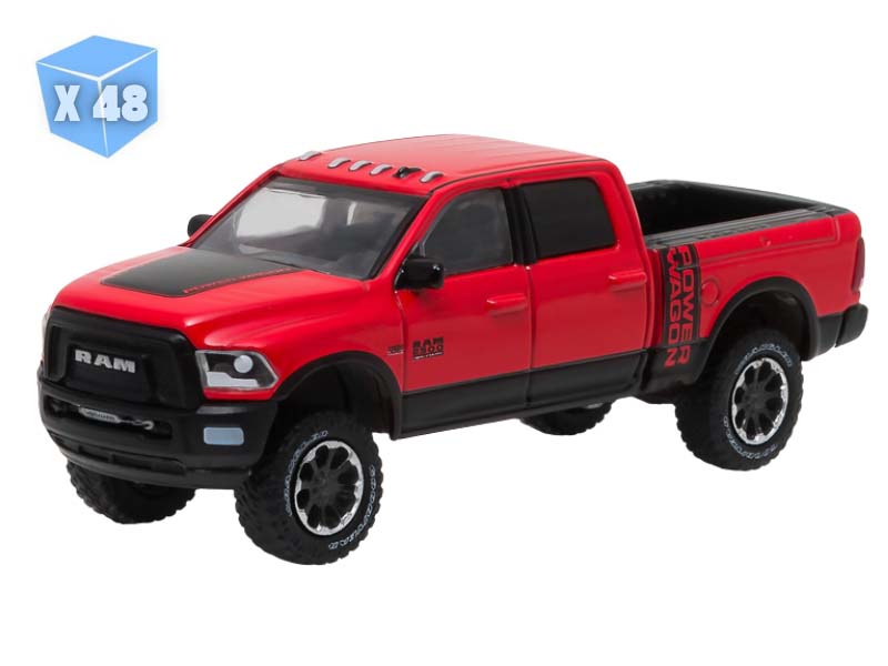 PRE-ORDER - 48 PACK 2017 Ram 2500 Power Wagon - Flame Red w/ Black Diecast 1:64 Scale Model - Greenlight 29873