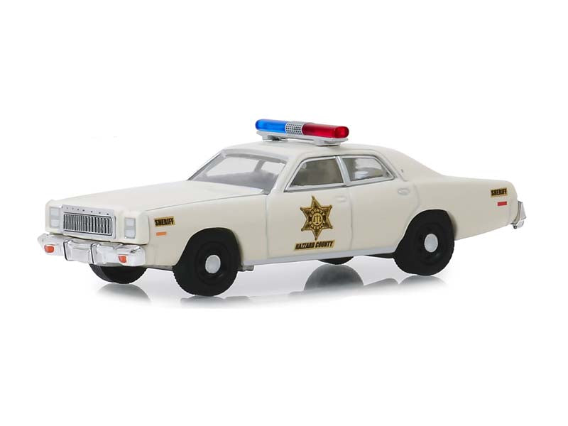 1977 Plymouth Fury Cream - Hazzard County Sheriff (Hobby Exclusive) Diecast 1:64 Scale Model - Greenlight 30110