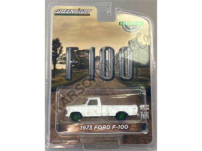 CHASE 1973 Ford F-100 White (Hobby Exclusive) 1:64 Diecast Scale Model Truck - Greenlight 30217