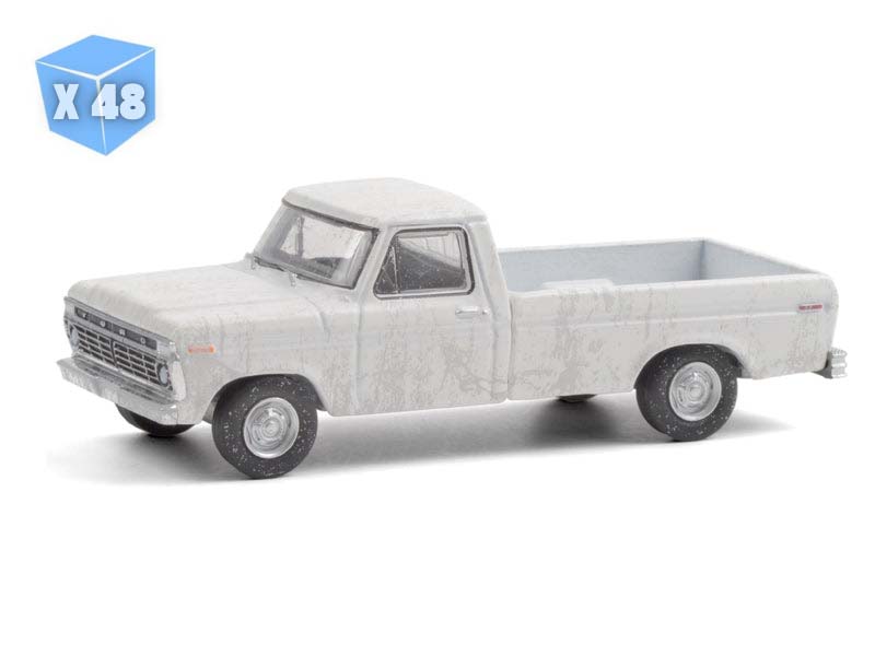 PRE-ORDER - 48 PACK 1973 Ford F-100 White Diecast 1:64 Scale Model Truck - Greenlight 30217