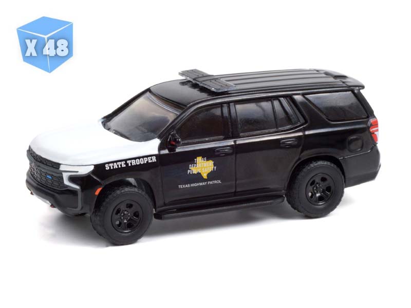 PRE-ORDER - 48 PACK 2021 Chevrolet Tahoe Police Pursuit Vehicle Texas Highway Patrol Diecast 1:64 Scale Model - Greenlight 30235
