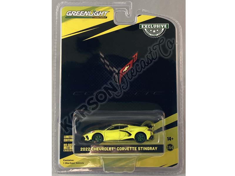 CHASE 2022 Chevrolet Corvette C8 Stingray Coupe Yellow - IMSA GTLM Championship Edition (Hobby Exclusive) Diecast 1:64 Scale Model - Greenlight 30321