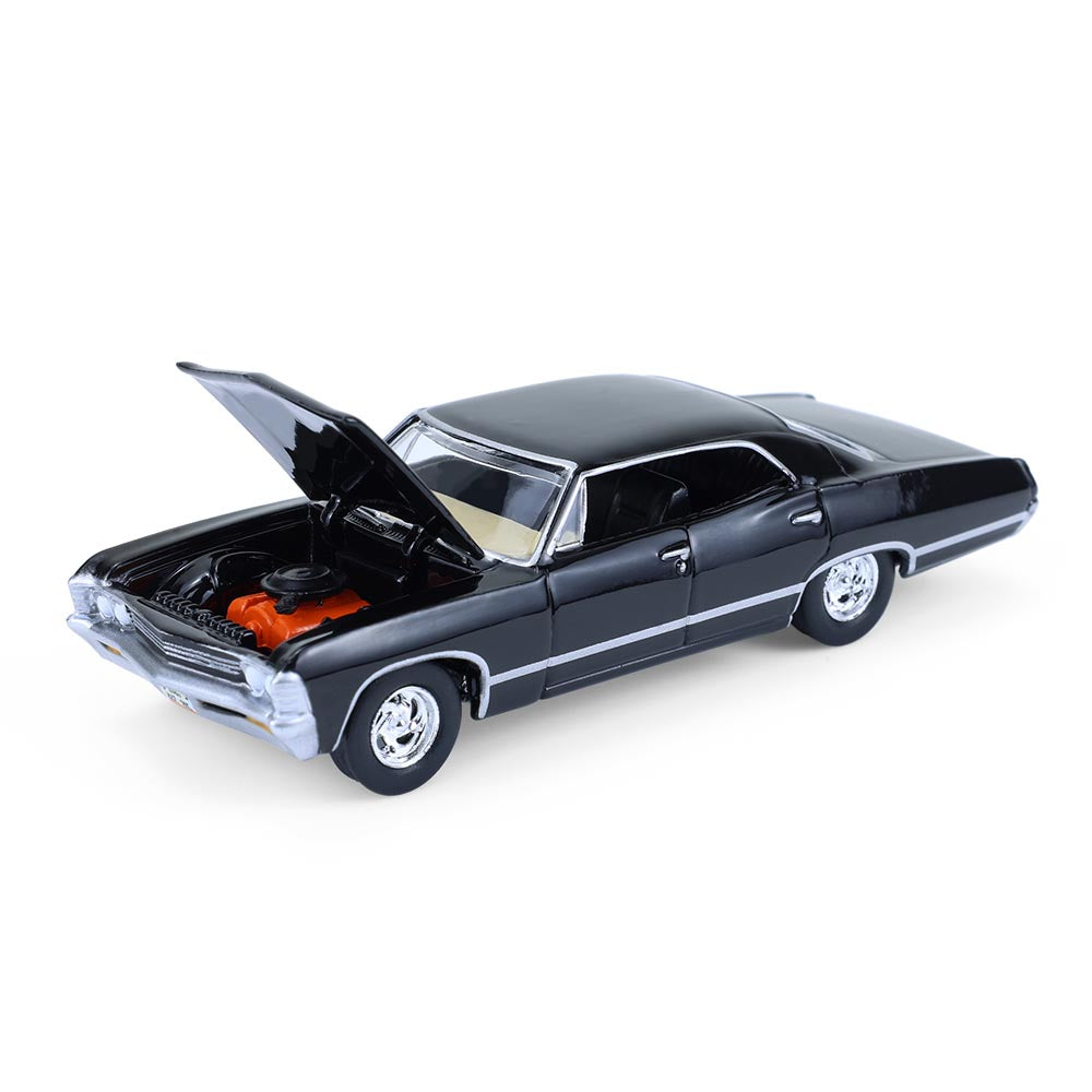 Miniature Greenlight 1:64 – Chevrolet Impala 1967 Sport Sedan Tuxedo Black, édition Limitée, Détail Fidèle, 8,3 Cm