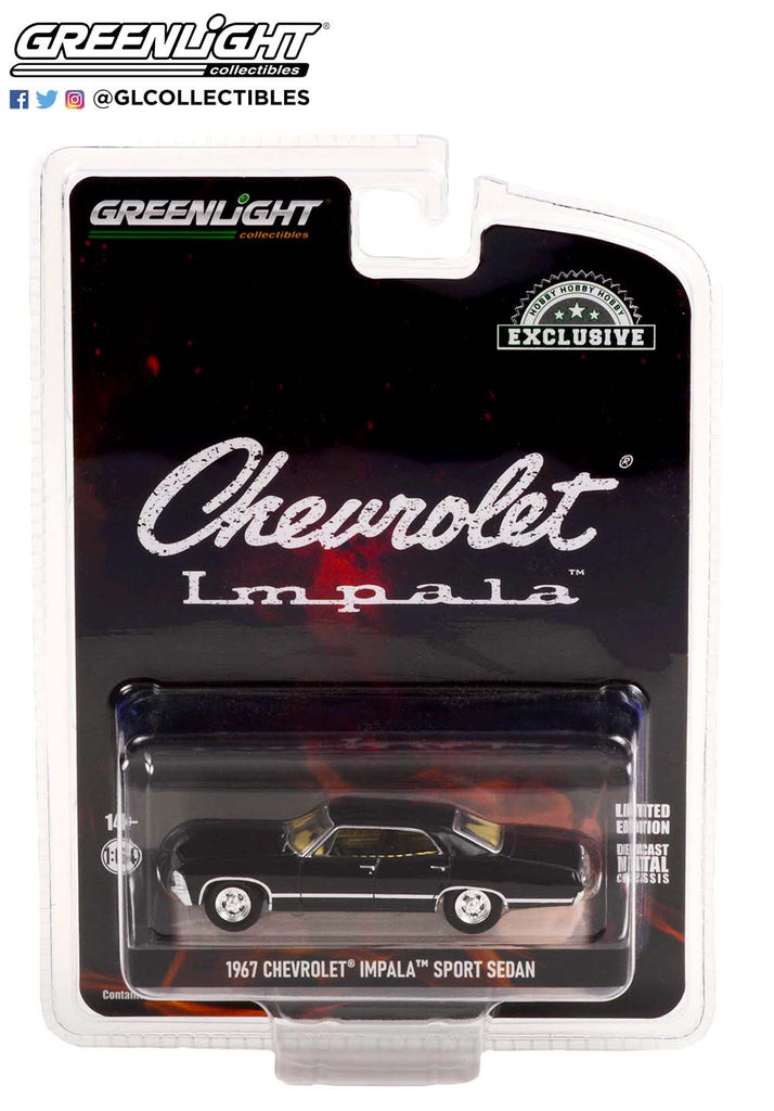 PRE-ORDER - 48 PACK 1967 Chevrolet Impala Sport Sedan Tuxedo Black Diecast 1:64 Scale Model - Greenlight 30333