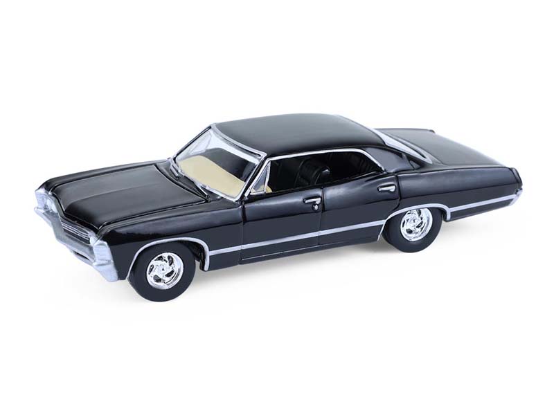 PRE-ORDER 1967 Chevrolet Impala Sport Sedan Tuxedo Black Diecast 1:64 Scale Model - Greenlight 30333