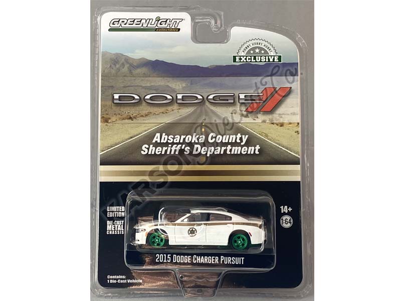 CHASE 2015 Dodge Charger Pursuit - Absaroka County Sheriff's Department (Hobby Exclusive) Diecast 1:64 Scale Model - Greenlight 30335