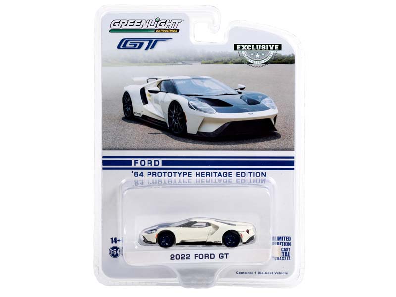 2022 Ford GT ’64 Prototype Heritage Edition - 1964 Prototype Car #GT101 (Hobby Exclusive) Diecast 1:64 Scale Model - Greenlight 30344