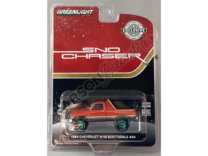 CHASE 1984 Chevrolet K-10 Scottsdale 4x4 - Sno Chaser (Hobby Exclusive) Diecast 1:64 Scale Model - Greenlight 30365