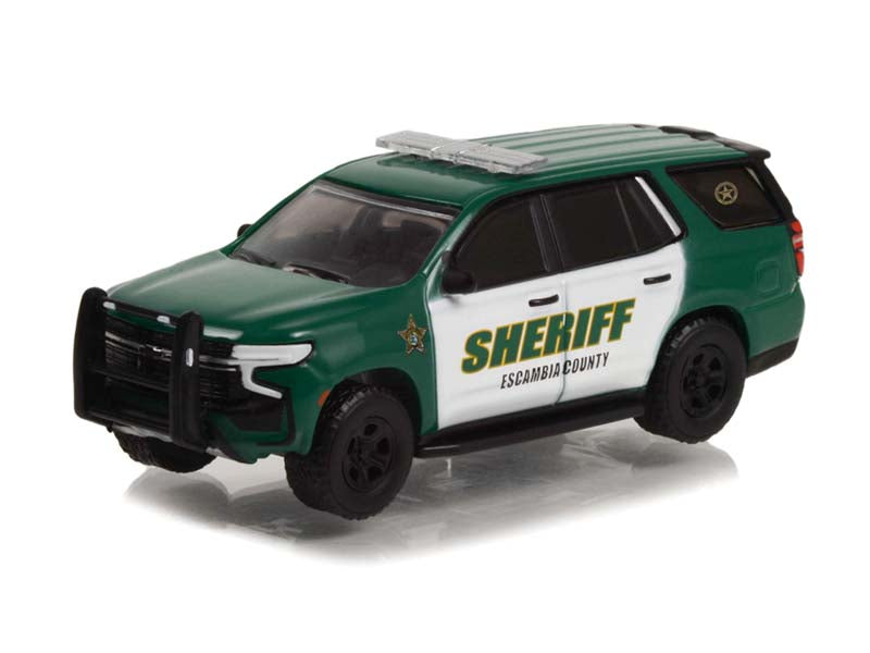 CHASE 2021 Chevrolet Tahoe Police (PPV) - Escambia County Sheriff Florida Hot Pursuit (Hobby Exclusive) Diecast 1:64 Scale Model - Greenlight 30381