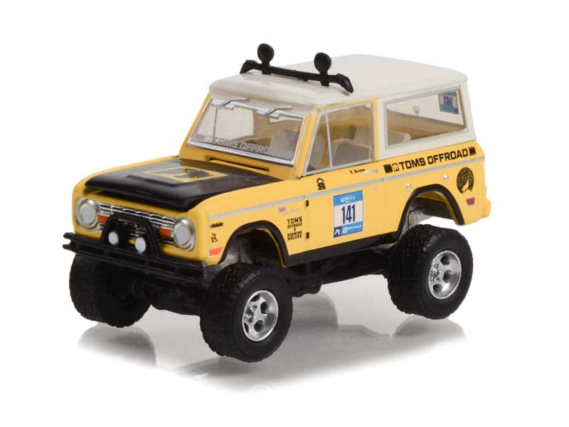 CHASE 1969 Ford Bronco #141 Rebelle Rally - Toms Offroad Roaming Wolves (Hobby Exclusive) Diecast 1:64 Scale Model - Greenlight 30389