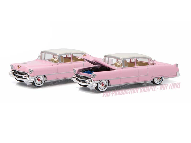 1955 Cadillac Fleetwood Series 60 - Pink w/ White Roof (Hobby Exclusive) Diecast 1:64 Scale Model - Greenlight 30396
