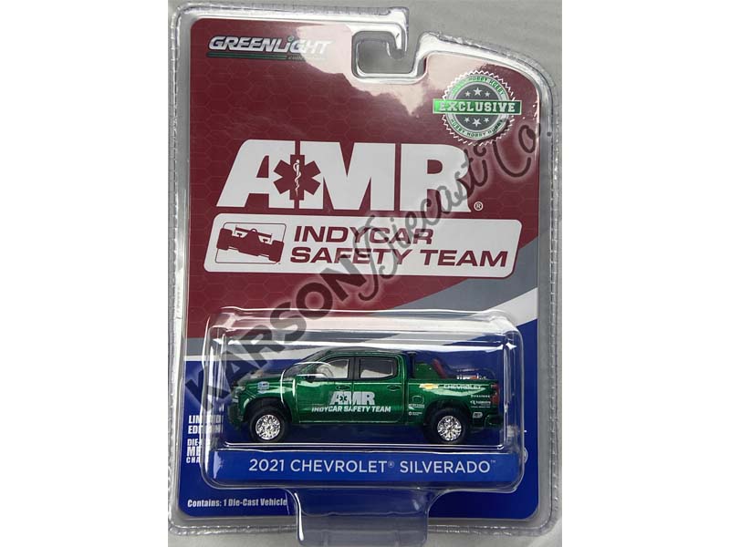 CHASE 2021 Chevrolet Silverado - NTT IndyCar Series AMR IndyCar Safety Team - Red (Hobby Exclusive) Diecast Scale 1:64 Model - Greenlight 30404