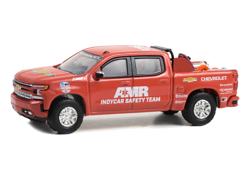 2021 Chevrolet Silverado - NTT IndyCar Series AMR IndyCar Safety Team - Red (Hobby Exclusive) Diecast Scale 1:64 Model - Greenlight 30404