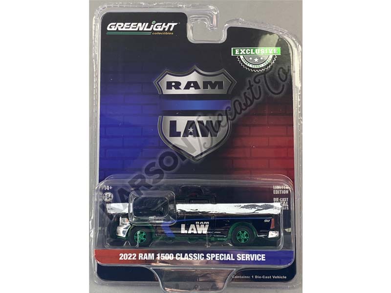 CHASE 2022 Ram 1500 Classic Special Service - Ram Law (Hobby Exclusive) Diecast Scale 1:64 Model - Greenlight 30411