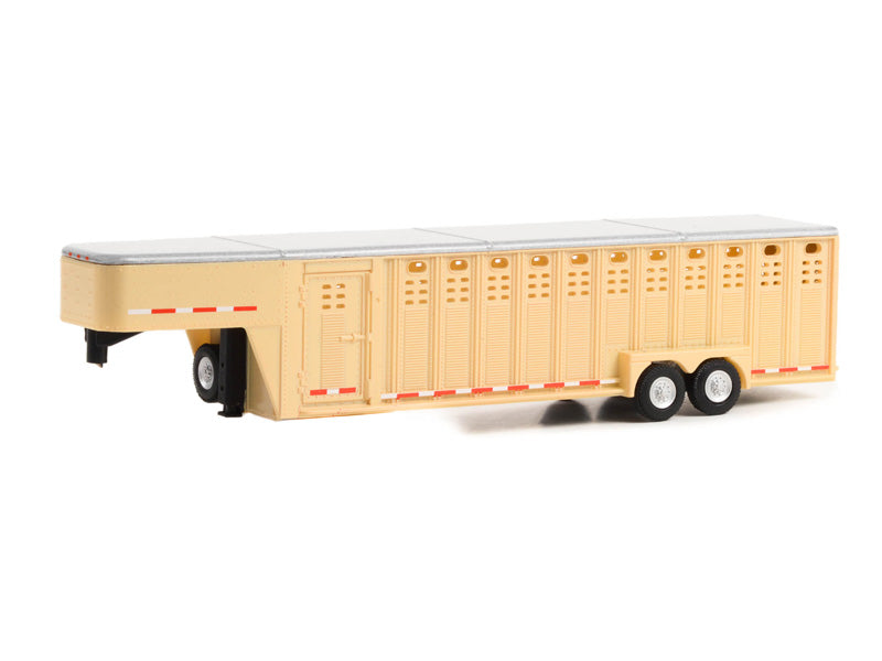 26-Foot Vertical Three Hole Gooseneck Livestock Trailer - (Hobby Exclusive) Hitch & Tow Trailers Diecast 1:64 Scale Model - Greenlight 30420