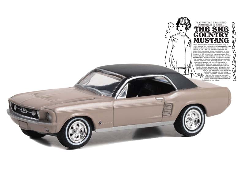 PRE-ORDER 1967 Ford Mustang Coupe - She Country Special Bill Goodro Ford Colorado - Autumn Smoke (Hobby Exclusive) Diecast 1:64 Scale Model - Greenlight 30426