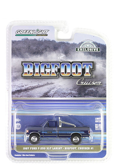 CHASE 1987 Ford F-250 XLT Lariat - Bigfoot Cruiser #1 Collaboration Diecast 1:64 Scale Model - Greenlight 30433