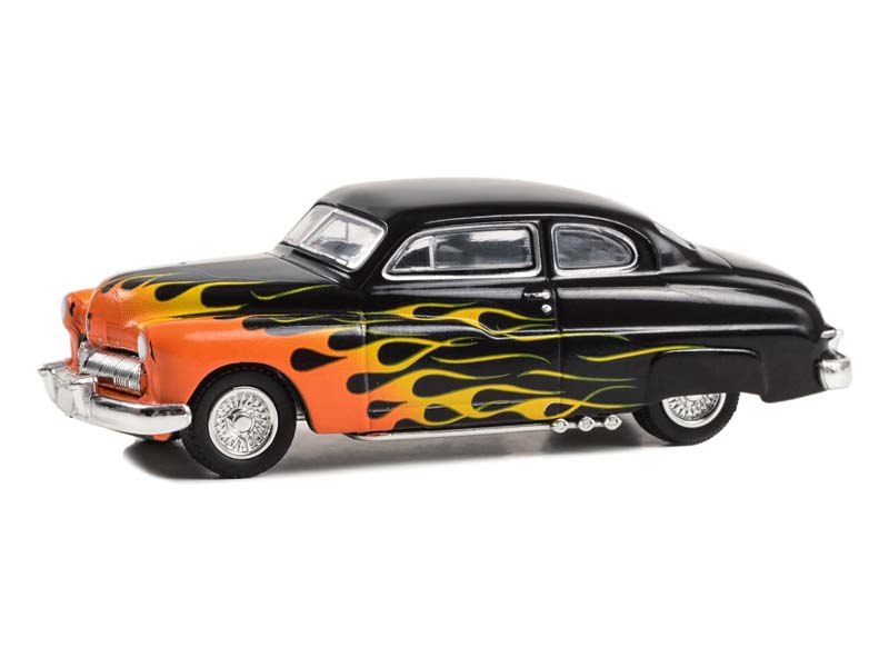 1949 Mercury Eight 2-Door Coupe - Black w/ Flames (Hobby Exclusive) Diecast 1:64 Scale Model - Greenlight 30435