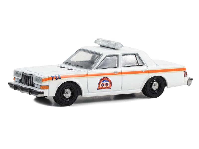 PRE-ORDER 1983 Dodge Diplomat - NYC EMS City of New York Emergency Medical Service (Hobby Exclusive) Diecast 1:64 Scale Model - Greenlight 30444