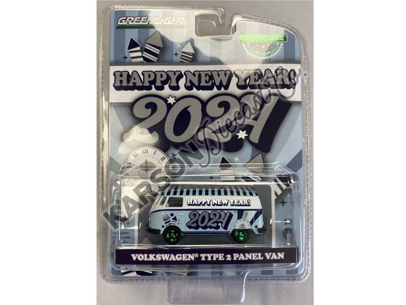 CHASE Volkswagen Type 2 Panel Van - New Year 2024 (Hobby Exclusive) Diecast 1:64 Scale Model - Greenlight 30478