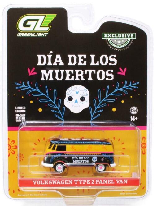 Volkswagen Type 2 Panel Van - Dia de los Muertos 2025 Diecast 1:64 Scale Model - Greenlight 30525