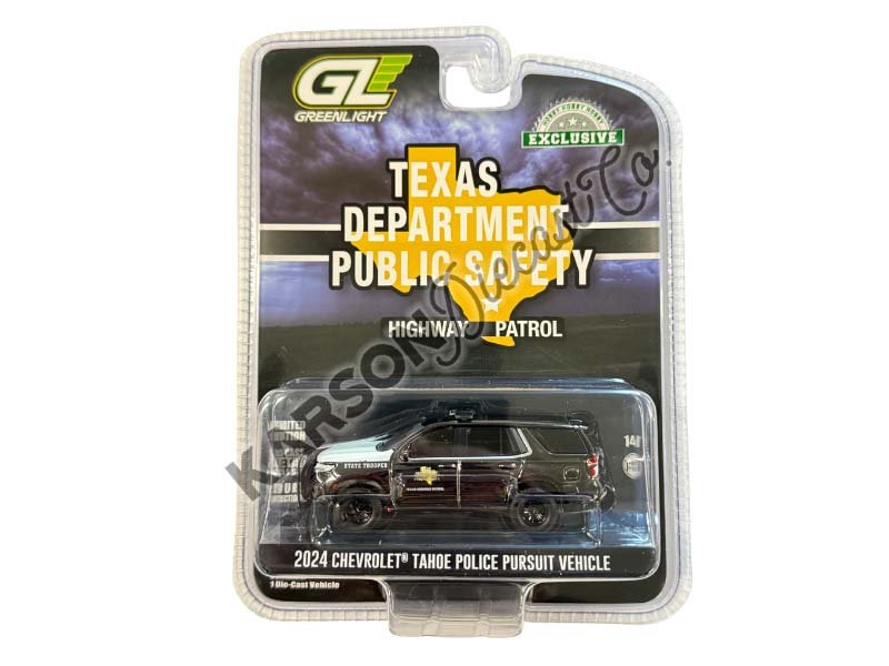 CHROME CHASE 2024 Chevrolet Tahoe Police Pursuit Vehicle - Texas Highway Patrol (Hot Pursuit) Diecast 1:64 Scale Model - Greenlight 30540