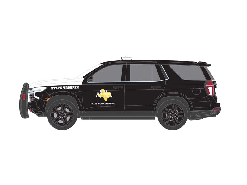 CHROME CHASE 2024 Chevrolet Tahoe Police Pursuit Vehicle - Texas Highway Patrol (Hot Pursuit) Diecast 1:64 Scale Model - Greenlight 30540