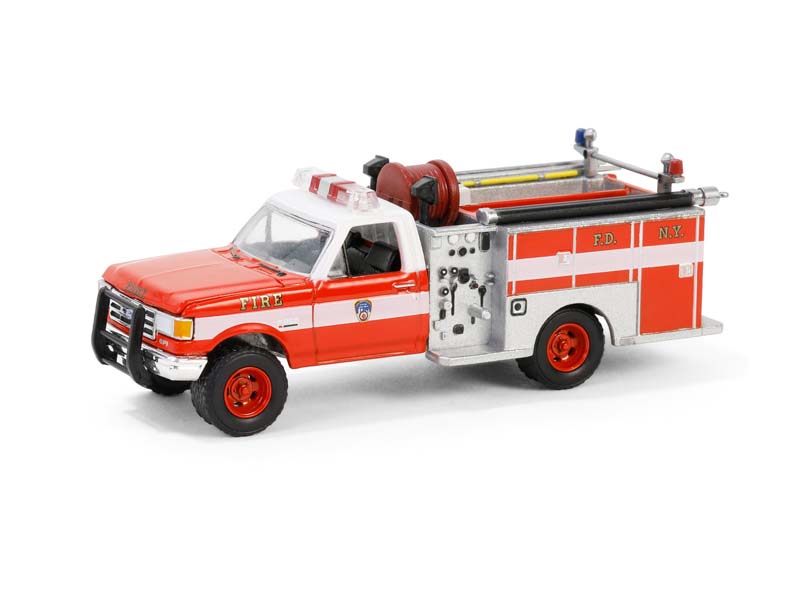 1987 Ford F-350 Mini Pumper Fire Truck – FDNY 160th Anniversary Edition Diecast 1:64 Scale Model - Greenlight 30550