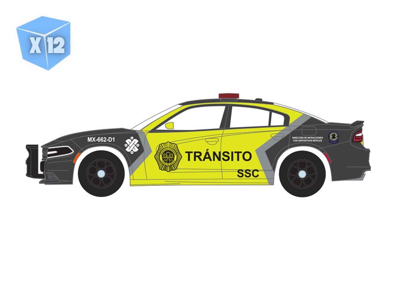PRE-ORDER - 12 PACK 2022 Dodge Charger – SSC Mexico City Traffic Control Police (Hot Pursuit) Diecast 1:64 Scale Model - Greenlight 30561