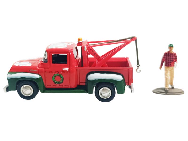 PRE-ORDER 1956 Ford F-100 Tow Truck w/ Mechanic Figure (Christmas 2025 Limited Edition) Diecast 1:64 Scale Model - Greenlight 30564B
