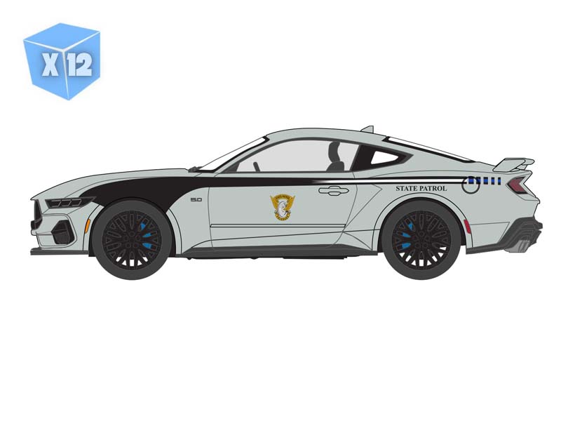 PRE-ORDER - 12 PACK 2024 Ford Mustang Police Interceptor – Colorado State Patrol – 90th Anniversary Edition Diecast 1:64 Scale Model - Greenlight 30568