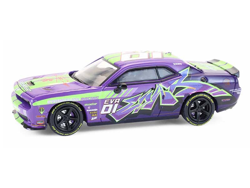 PRE-ORDER Dodge Challenger SRT Hellcat (EVA RT Test Type-01 - Evangelion Racing) Diecast 1:64 Scale Model - Greenlight 30575