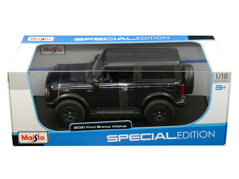 2021 Ford Bronco Wildtrak - Dark Blue (Special Edition) Diecast 1:18 Model SUV - Maisto 31456BL