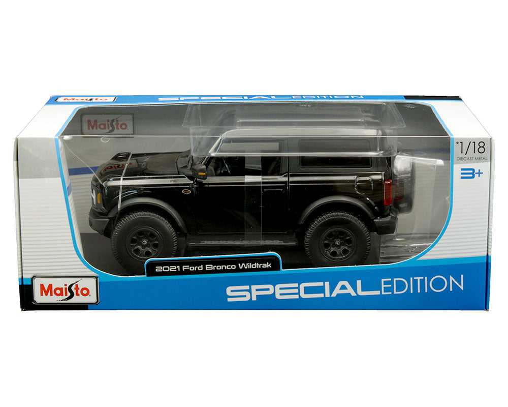 2021 Ford Bronco Wildtrak - Black (Special Edition) Diecast 1:18 Model SUV - Maisto 31456MTBK