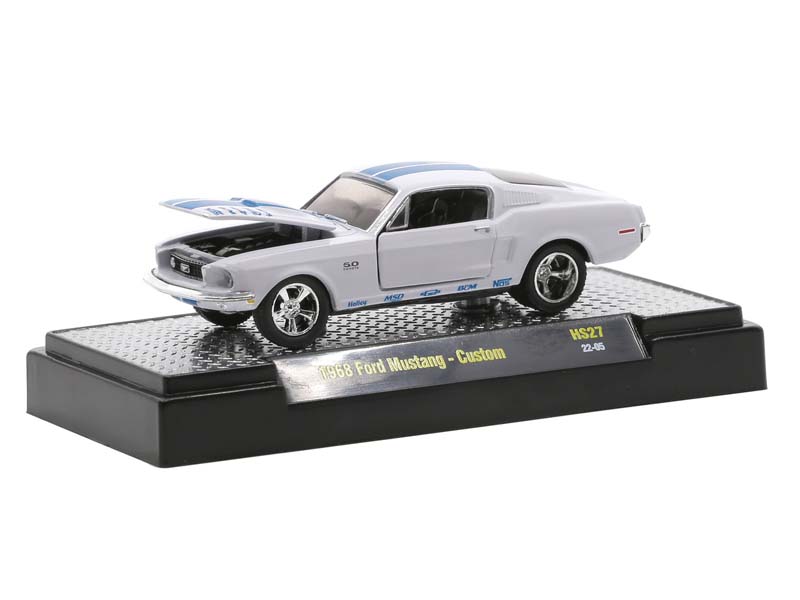 1968 Ford Mustang Custom White - Detroit Muscle (Hobby Exclusive) Diecast 1:64 Scale Model M2 Machines 31500-HS27