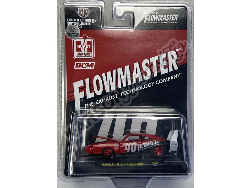 CHASE 1969 Dodge Charger Daytona HEMI - Flowmaster (Hobby Exclusive Auto- Thentics) Diecast 1:64 Scale Model - M2 Machines 31500-HS29