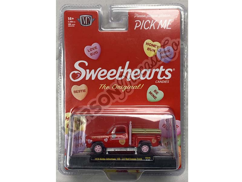 CHASE 1978 Dodge Adventure 150 Li’l Red Express Truck- Red Sweetheart (Hobby Exclusive) Diecast 1:64 Scale Model - M2 Machines 31500-HS46