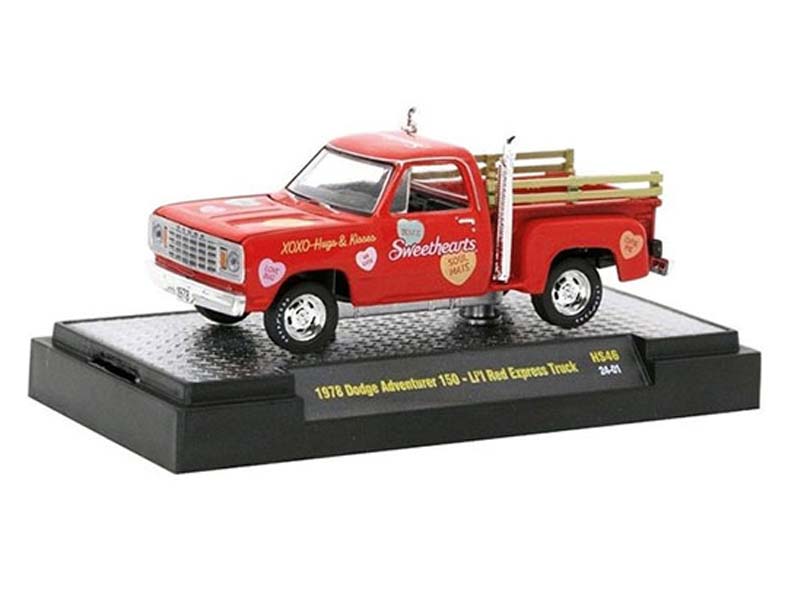 CHASE 1978 Dodge Adventure 150 Li’l Red Express Truck- Red Sweetheart (Hobby Exclusive) Diecast 1:64 Scale Model - M2 Machines 31500-HS46