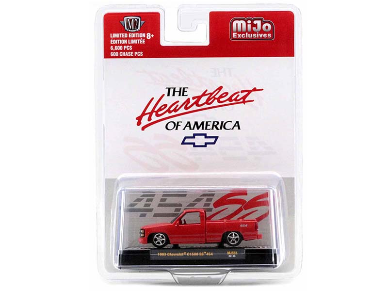 CHASE 1993 Chevrolet C1500 SS 454 - Red (MiJo Exclusives) Diecast 1:64 Scale Models - M2 Machines 31500-MJS55