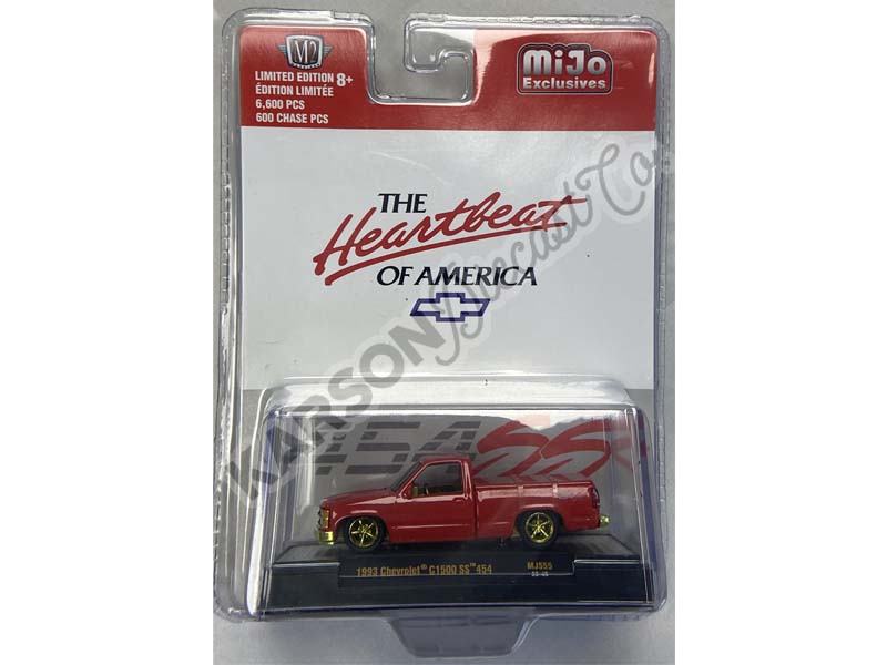 CHASE 1993 Chevrolet C1500 SS 454 - Red (MiJo Exclusives) Diecast 1:64 Scale Models - M2 Machines 31500-MJS55