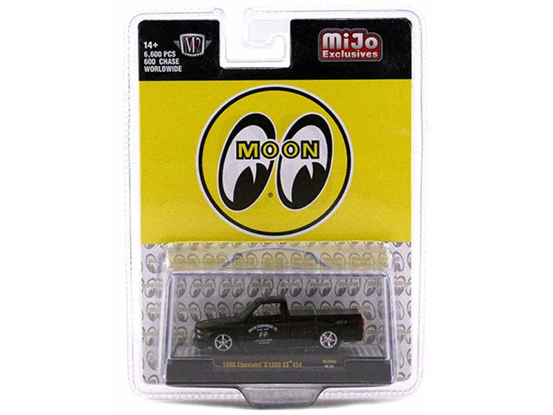 1990 Chevrolet C1500 454 SS Pickup Moon Equipment - Matte Black (Mijo Exclusives) Diecast 1:64 Scale Model - M2 Machines 31500-MJS60