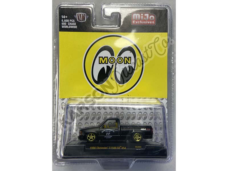 CHASE 1990 Chevrolet C1500 454 SS Pickup Moon Equipment - Matte Black (Mijo Exclusives) Diecast 1:64 Scale Model - M2 Machines 31500-MJS60