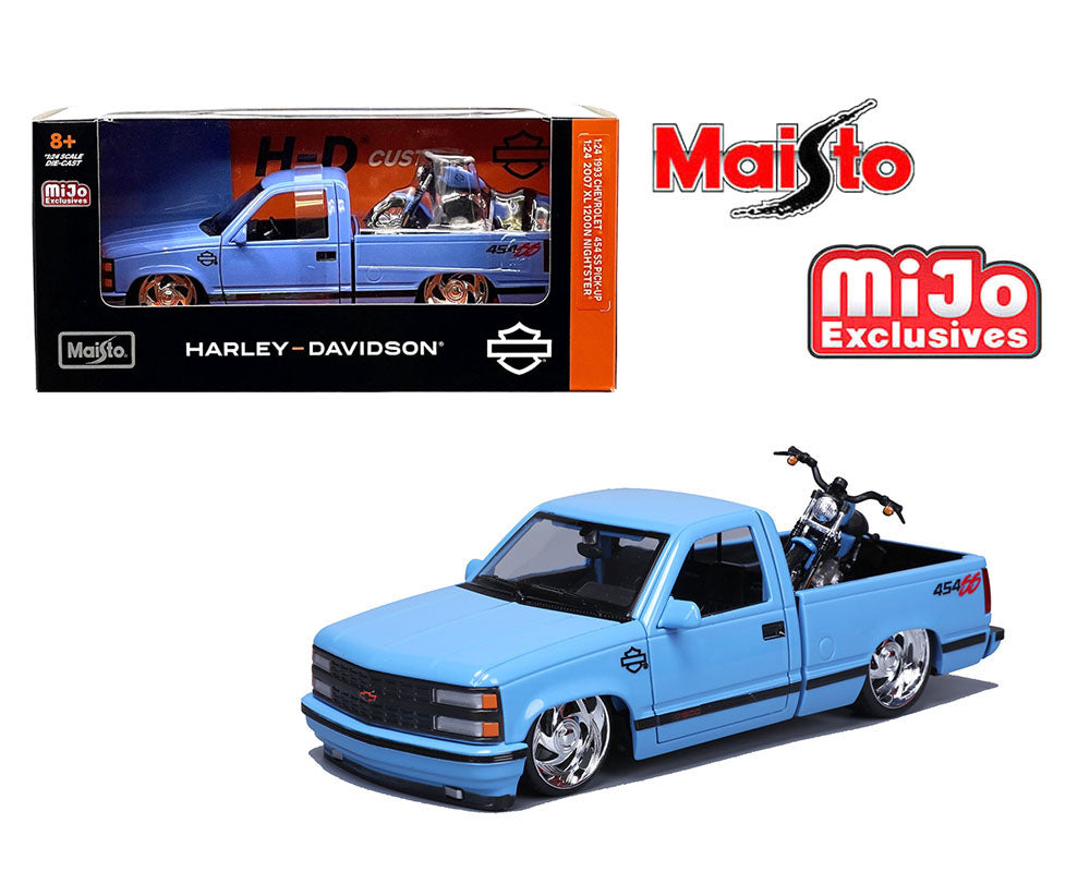 1993 シボレー 454SS & 2007 XL 1200Nナイトスターブルー 1993 Chevrolet 454SS Pick-Up & 2007 XL 1200N Nightster Harley