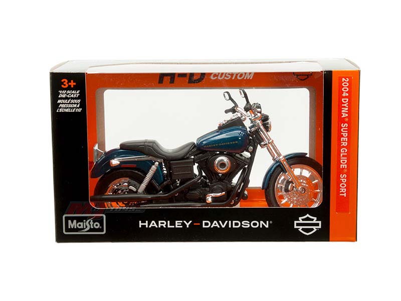 2004 Harley Davidson Dyna Super Glide Sport Bike Motorcycle 1:12 Scale Model - Maisto 32321