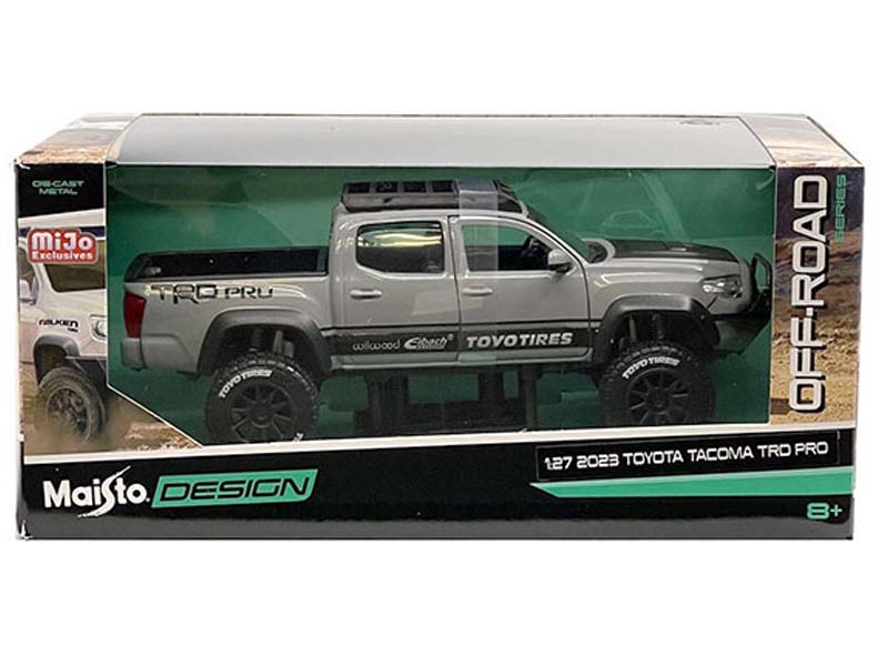 2023 Toyota Tacoma TRD Off Road Toyo Tires – Cement Grey (Maisto Design) Diecast 1:24 Scale Model - Maisto 32458WH